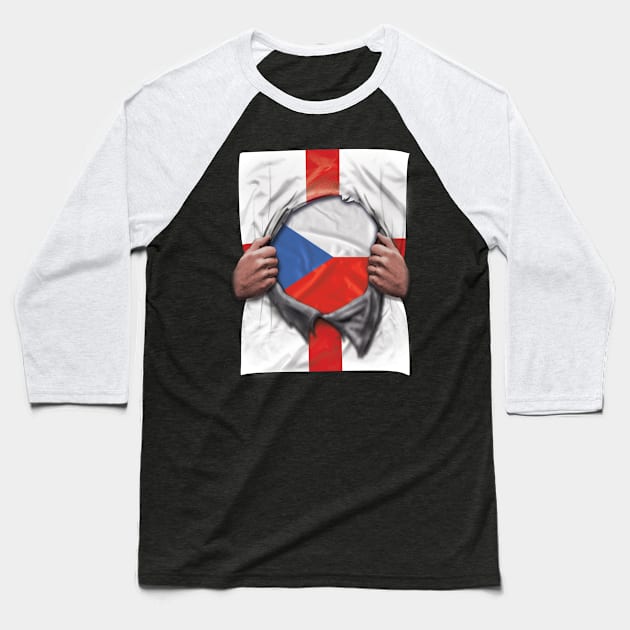 Czech Republic Flag English Flag Ripped - Gift for Czech From Czech Republic Baseball T-Shirt by Country Flags